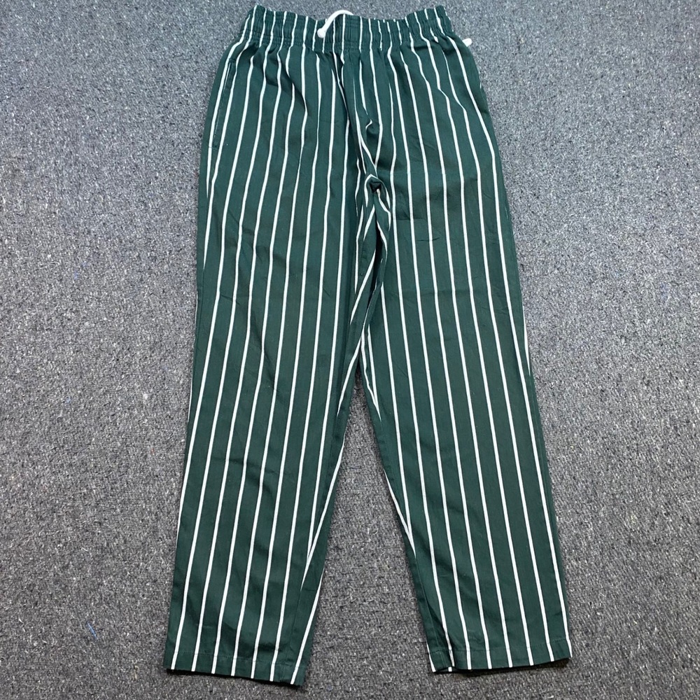 Cookman Chef Pants Sz M Mens Green Striped Skater Streetwear Workwear Trousers